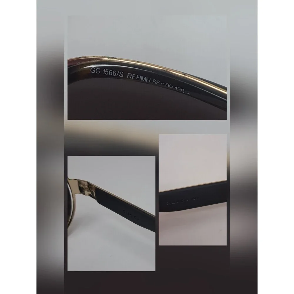Gucci Vintage Sunglasses Y2K 90s Wrap Havana Gold Gradient GG1566/S 66-09-120